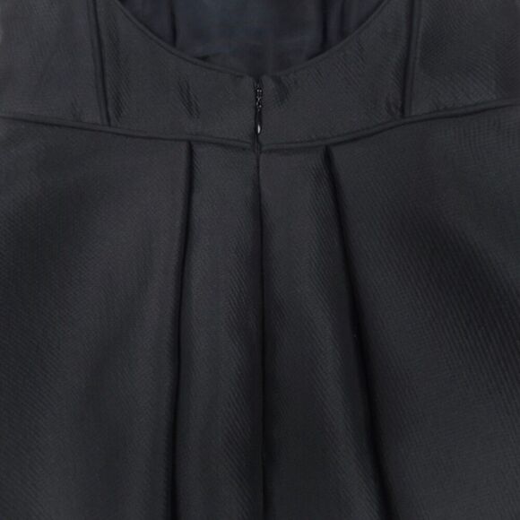 TIBI Simona Wool Jacquard Sleeveless Cut Out Origami Mini Dress 2 Black Minimal - Picture 6 of 9